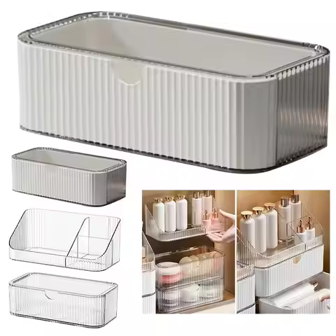 Desktop Drawer Style Cosmetic Storage Box Lipstick Grid Multi Organizer Storage Stackable Makeup Col