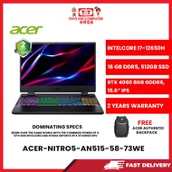 ACER-AN515-58-73WE-INTELCOREI7-12650H,16GBR4,512GBSSD,RTX40606GVR6,15.6"IPS,W1164,2YRS