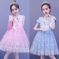 [1-7 Years] Dress Baby Girl Frozen Princess Elsa Dresses for Kids Long Sleeve Autumn Girl Clothes