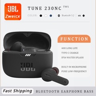Zweicx Original JBL T230NC True Wireless Bluetooth Earphones Noise Cancellation Headphone for IOS/Android Wireless Sports Earbuds with Mic Gaming Earbuds Earphones Original High Quality Bass