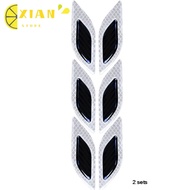 XIANS 12pcs/2 sets Carbon Fiber Reflective Sticker, 10*3cm White / Red  Reflective Stripe Sticker, Drip Adhesive Resin, Reflective Materials