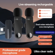 2 In 1 Wireless Lavalier Microphone Usb Charging Type C Audio Recording Microphone For Live Games Li