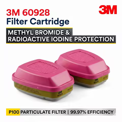 3M 60928 P100 Filter Cartridge Methyl Bromide Radioactive Iodine Gas Mask Respirator Filters Severe 