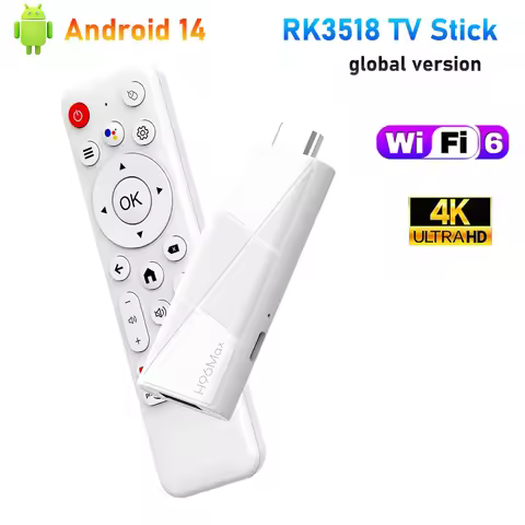 H96 MAX Android TV Stick RK3518 Smart TV Stick with 2.4G&5G Wifi6 2GB 16GB 4K 3D HDR Voice Assistant