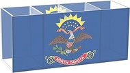 Personalized Acrylic Pencil Pen Holder for Desk Cute North Dakota State National Flag Stationary Hol