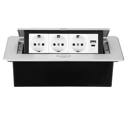 New Universal 16A Eu Standard Power Socket With USB Type-c 10W Charging Socket Embedded Pop-up Hidde