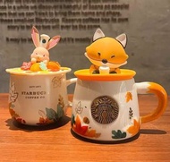 👏全套包裝禮盒 Starbucks星巴克 中秋系列 楓葉萌狐狸 片片楓葉兔子 陶瓷咖啡杯 馬克杯水杯帶蓋