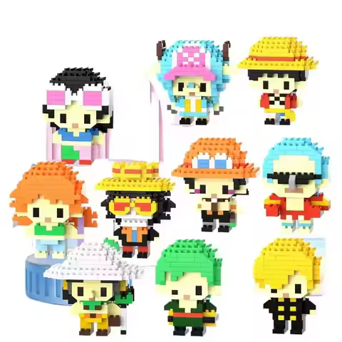One Piaca-bloques de construcción Luffy Zoro, figuras de acción de Anime, juguete Nami Usopp, juguet