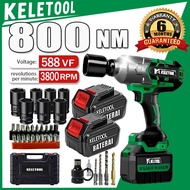 1/2 Inch Brushless Electric Impact Wrench 800Nm torque variable Speed wrench  Battery Charger