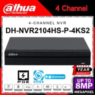 Dahua IP POE NVR2104HS-P-4KS2 4CH 4 Channel Full HD 1080P VGA/HDMI CCTV NVR Network Video Recorder