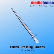 THUMB DRESSING FORCEPS 16 CM(TOOTH)