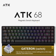QJMBF ATK คีบอร์ดแม่เหล็ก ATK68 68คีย์ Esports RGB คีย์บอร์ดแบบกลไกอะลูมินัมอัลลอยปุ่มกด PBT สำหรับ