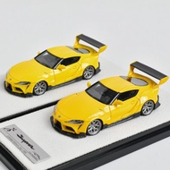 YM Model 1: 64 Toyota Bull Demon King SUPRA Yellow Resin Car Model Collection Ornaments