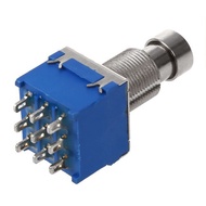 1Pcs Guitar Effects 3PDT 9-Pin Latching Stomp Pedal Footswitch Foot Switch Blue