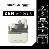 CREATIVE หูฟัง Zen Air Plus (สีครีม) หูฟังอินเอียร์แบบ True Wireless น้ำหนักเบา พร้อมด้วย Bluetooth®