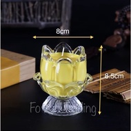 水晶莲花酥油灯供佛灯长明灯 16hrs lotus candle