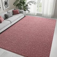 7x10 Area Rugs for Bedroom Living Room, Dark Red White Soft Low-Pile Modern Indoor Thickened Memory 