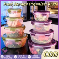 Microwave & Freezer Safe Food Keepers 4-Pc Set - Airtight Lunch Boxes for Hot Meals, No Spill Bento