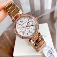代購MICHAEL KORS手錶 MK5781玫瑰金色鋼鏈錶 三眼計時防水石英錶 鑲鑽時尚女錶 學生手錶女 MK手錶