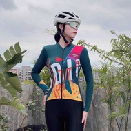 Fuxing-Milk Silk Bicycle Quick-Drying Cycling Jersey Long-Sleeved Road Bike Cycling Top Breath