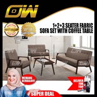 Solid Wood 1+2+3 Fabric Sofa Set With Coffee Table /Wood Sofa/Hall Sofa/Lounge Sofa/Relax Sofa/Hall Chair/T V Chair/TV S