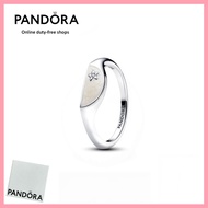 [Duty Free] Pandora 100% Latest S925 Pure Silver Jewelry Pandora ME Halved Enamel Signet Ring 193325