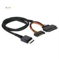 Gen 4 Oculink SFF-8611 4I to PCIe SFF-8639 U.2 NVMe with  15P Male Power Server Cable