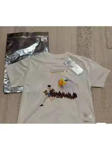 SATISFY Running MothTech Short Sleeve Old Running Ripped Cotton Inkjet Eagle T-Shirt