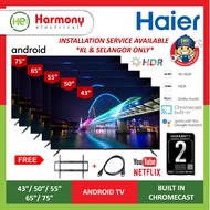 (NEW 2023) HAIER 43" / 50"/ 55" / 65" / 75" 4K Android TV H43K800UG/ H50K800UG/ H55K800UG/ H65K800UG/ H75K800UG + Free HDMI + Bracket