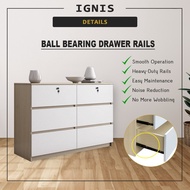 Ignis 6/8/10 Drawers Premium Chest of Drawers Full Laminated Back Panel in 6 Colours