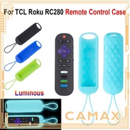 CMAX TV Remote Controller Cover, Silicone Soft Protective , Simple Washable Luminous Household Shell for TCL Roku RC280