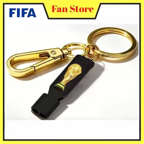 Official Licensed FIFA 2026 World Cup 2.5D Trophy Whistle Keychain USA Canada Mexico Football Fans S