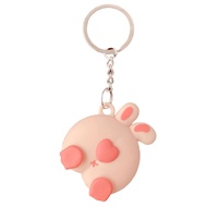 Portable Case for Air Tag, Kawaii Cute Cartoon Rabbit Ass Silicone Anti-Scratch Protective Cover Com