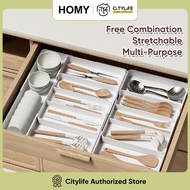 Citylife Expandable Kitchen Utensil Organizer Plastic Storage Box Drawer Organiser