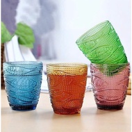 Decorative drinking cups - Set of 4 luxurious 295ml fish-patterned crystal cups in many colors.Set o