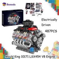 King Mould 10171 Lsx454 V8 Engine Motorized Simulation Model Electrically Drive Building Bloc