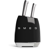 24H SHIP) SMEG 6-Piece Knife Block Set Black Smeg Vintage Stainless Steel Kitchen Knife Bread Knife 