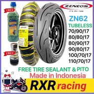 ZENEOS ZN62 MOTORCYCLE TIRE GULONG TUBELESS 70/90/17 to 110/70/17 By17