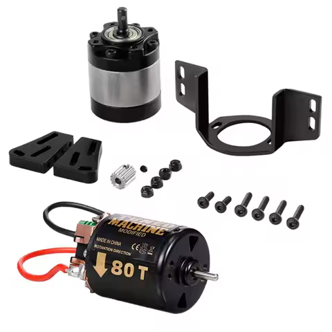 Y19A External Carbon Brush 540 Brushed Motor 80T with 1:5 Reduction Gearbox for 1/14 Trailer 1/10 RC