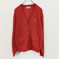 MUNSINGWEAR Grand Slam 羊毛針織開襟衫，紅色， S 碼，古著。