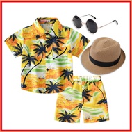 Kids Hawaiian Shirt + Short Pants set Terno for Kid Boy Clothes Fashion Children Beach Hawaiian Them