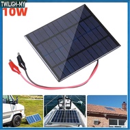 【1.13】 10W 12V Outdoor Portable Solar Panel with Clip for 9-12V Battery Charging