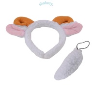 SHFY Plush Sheep Costume Set Sheep Ear Tail Animal Fancy Costume Kit for Kids Adult
