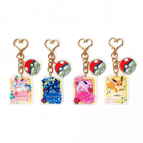 Pok é mon Cute Eevee Keychain Anime Acrylic Keychain