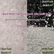 Fuse Beads H7 Black H2 White H1 Clear 2.6mm Large Refill Pack Around 10000pcs 100g DIY Pixel Handmad