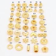 18k Gold Color Preservation Spacer Beads Round Receptacle Beaded Spacer diy Bracelet Necklace Jewelr