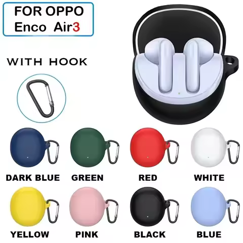 Bluetooth Earphone Liquid Silicone Soft Cover for OPPO Enco Air3 with Hook Anti-fall Protective Slee