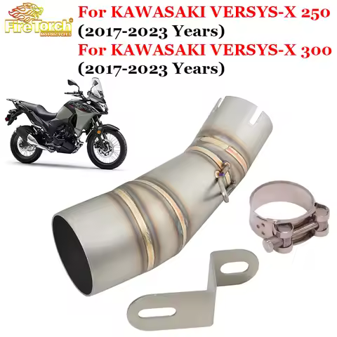 Slip On For KAWASAKI VERSYS-X 250 VERSYS-X 300 2017 - 2023 Motorcycle Exhaust Escape Middle Connecti