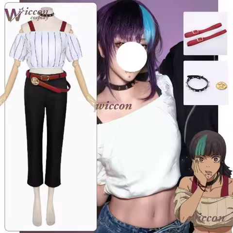 WUHU@ Anime JJK Cosplay Kirara Hoshi Cosplay Costume Top Pants Belts Kirara Hoshi Cosplay Wig Women 