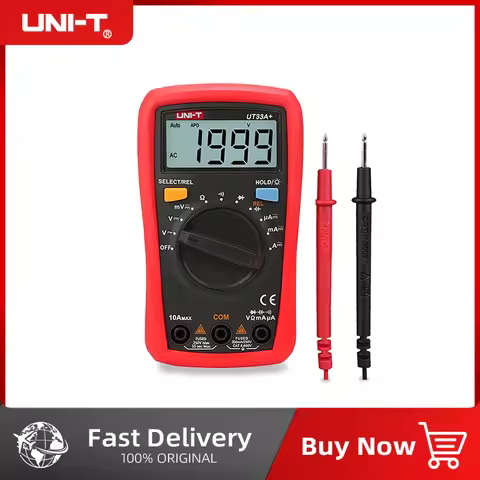 UNI-T UT33A+ UT33B+ UT33C+ UT33D+ Palm Size Multimeter CAT II 600V LCD display test lead hanging gro